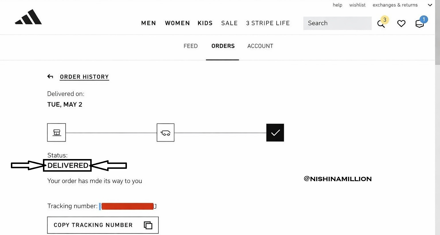 REFUND ADIDAS — Teletype