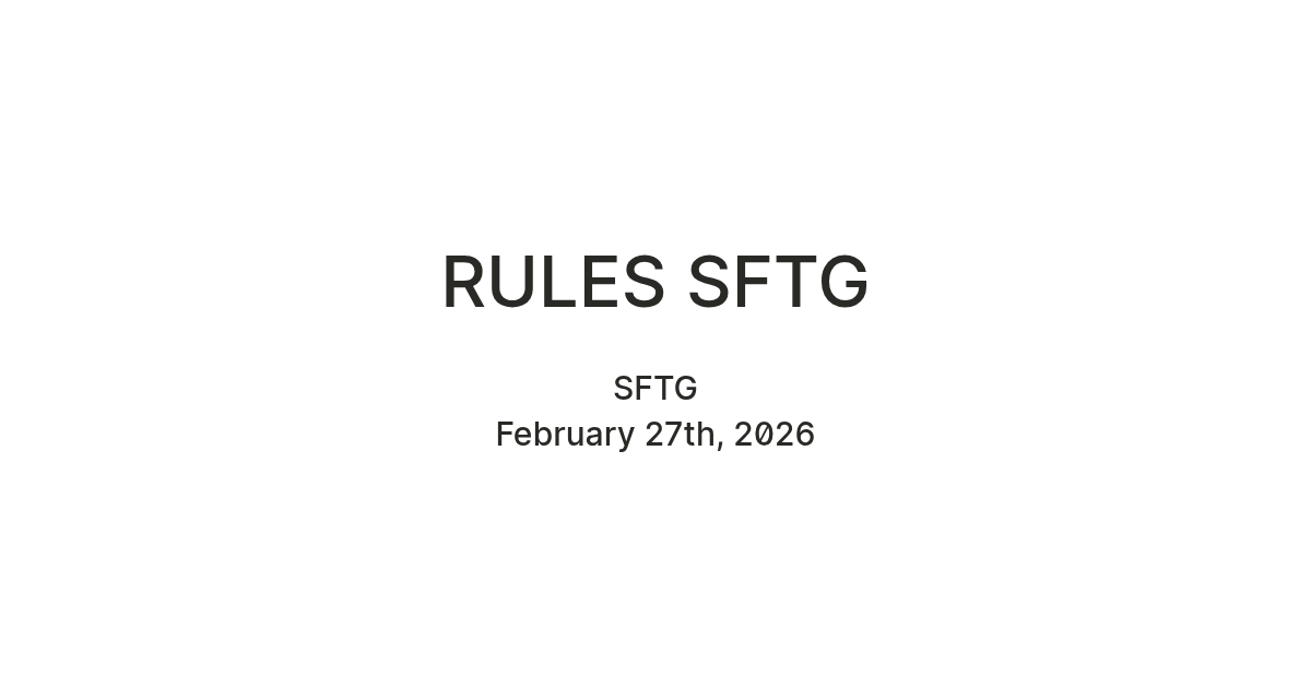 RULES SFTG — Teletype