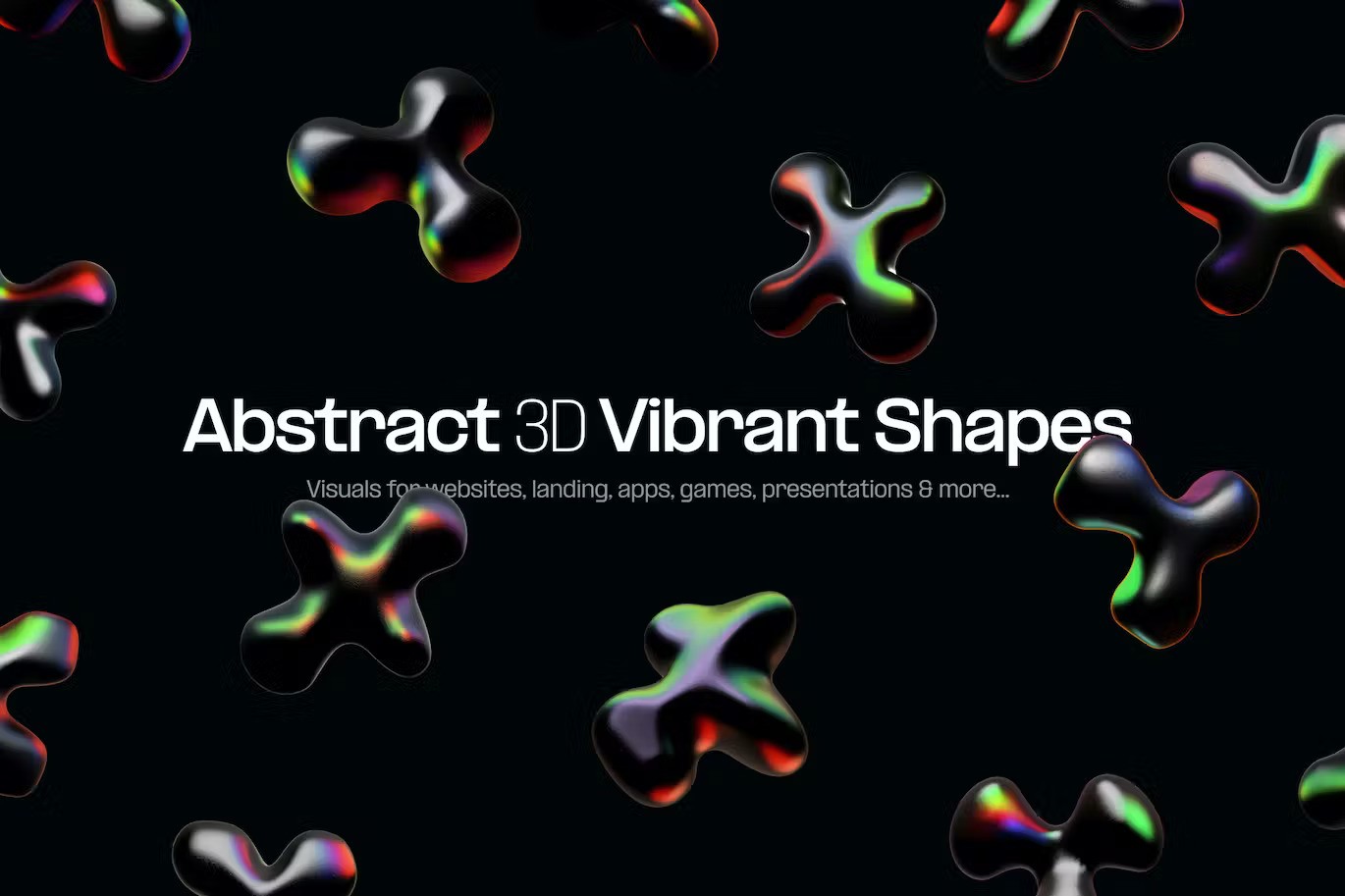 Abstract 3D Vibrant Shapes — Teletype