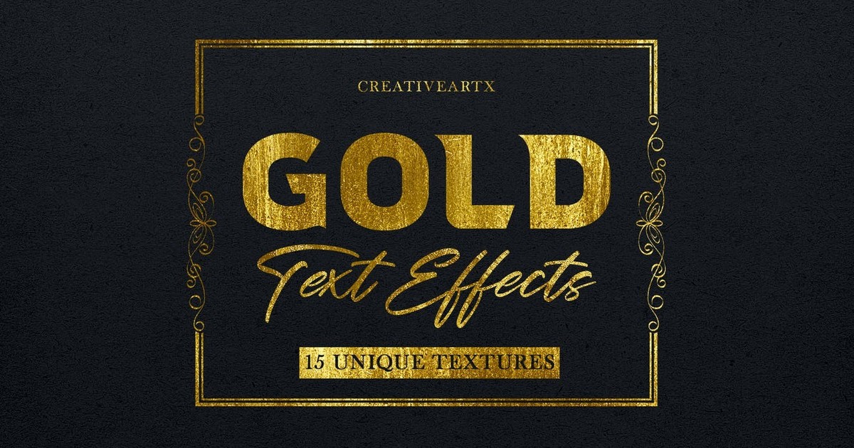 Gold Text Effects — Teletype