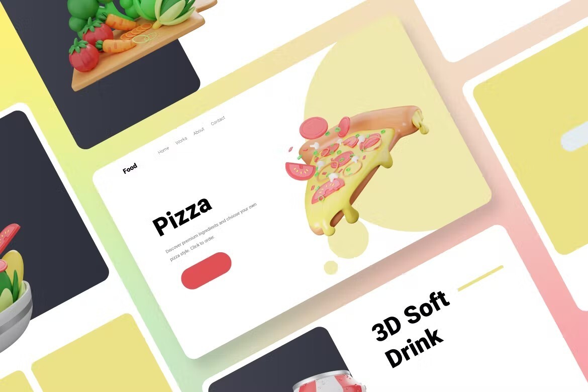 3D Food Icons — Teletype