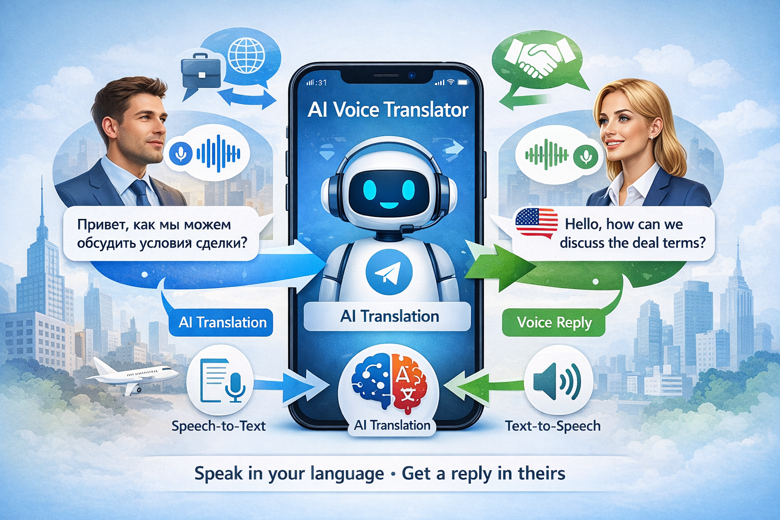 AI Voice Translator для Telegram — Teletype