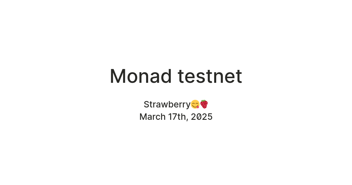 Monad testnet — Teletype