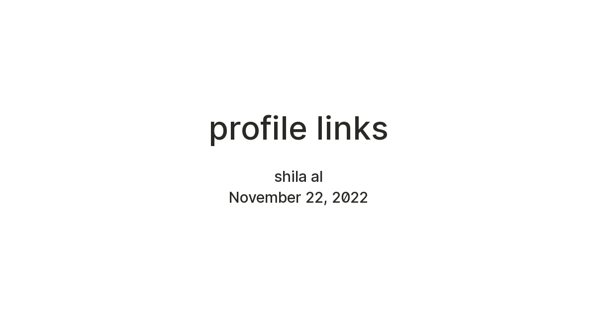 profile links — Teletype