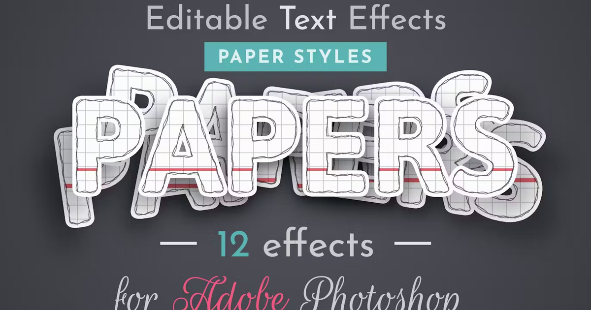 12 Paper Raster Text Effects — Teletype