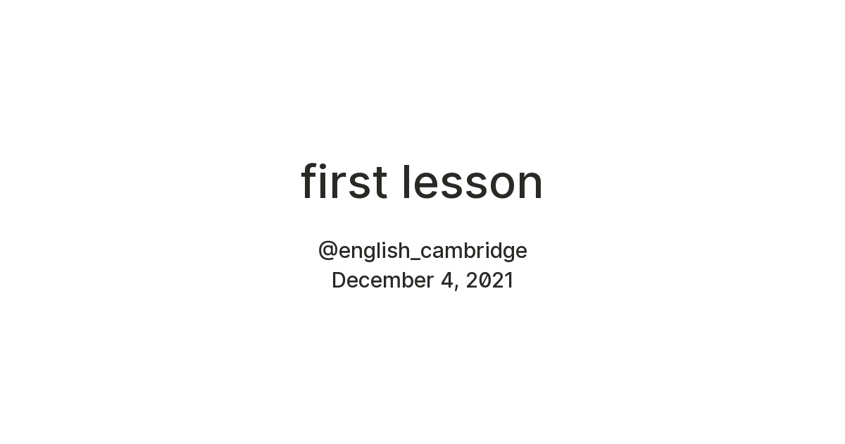 first lesson — Teletype