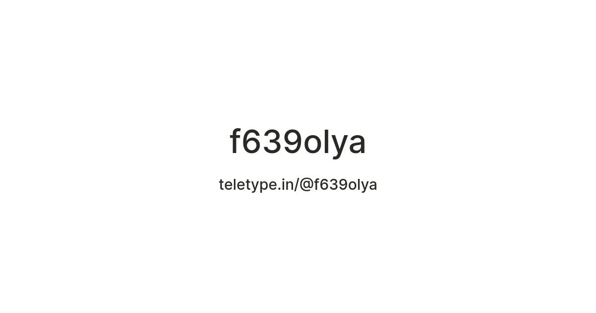 f639olya — Teletype
